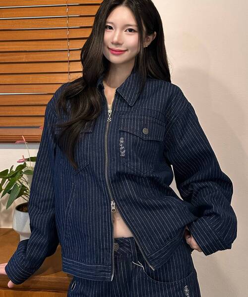 SEQUENZ(シークエンズ)の「※WEB限定 / セットアップ対応 / ダブルポケットリジッドデニムJK /sqnz double pocket zip denim(ブルゾン・メンズ・ネイビー/ブラック系その他・SMALL/LARGE/MEDIUM)」の16枚目の写真