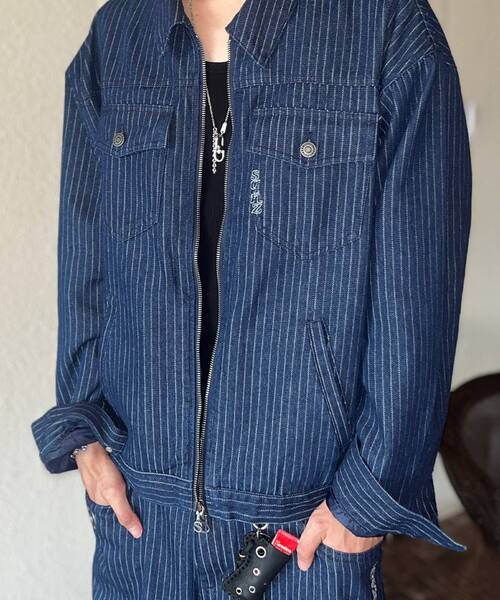 SEQUENZ(シークエンズ)の「※WEB限定 / セットアップ対応 / ダブルポケットリジッドデニムJK /sqnz double pocket zip denim(ブルゾン・メンズ・ネイビー/ブラック系その他・SMALL/LARGE/MEDIUM)」の19枚目の写真