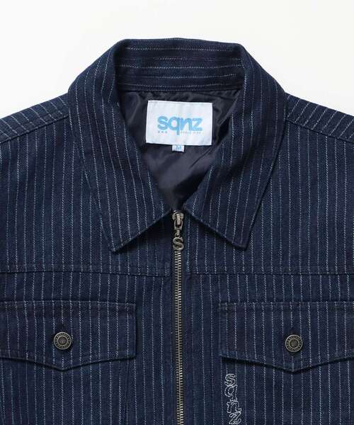 SEQUENZ(シークエンズ)の「※WEB限定 / セットアップ対応 / ダブルポケットリジッドデニムJK /sqnz double pocket zip denim(ブルゾン・メンズ・ネイビー/ブラック系その他・SMALL/LARGE/MEDIUM)」の3枚目の写真