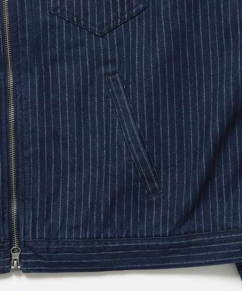 SEQUENZ(シークエンズ)の「※WEB限定 / セットアップ対応 / ダブルポケットリジッドデニムJK /sqnz double pocket zip denim(ブルゾン・メンズ・ネイビー/ブラック系その他・SMALL/LARGE/MEDIUM)」の6枚目の写真