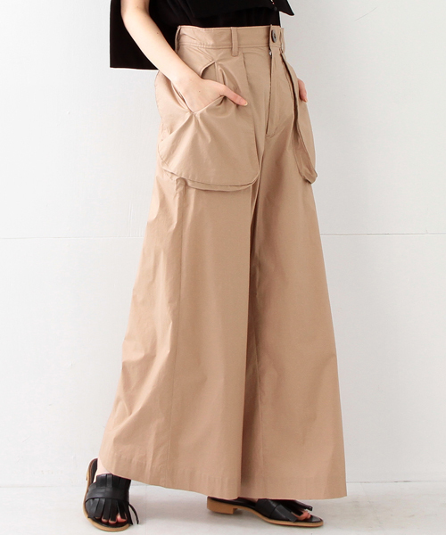 Ray BEAMS(レイビームス)の「RBS / パッチポケット ワイドパンツ(その他パンツ・レディース・ベージュ/ネイビー・0/1)」の5枚目の写真