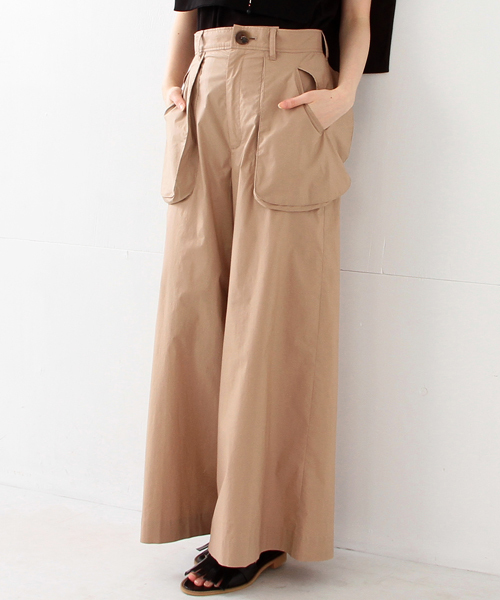 Ray BEAMS(レイビームス)の「RBS / パッチポケット ワイドパンツ(その他パンツ・レディース・ベージュ/ネイビー・0/1)」の15枚目の写真