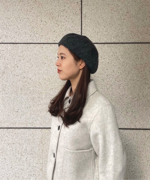 Amiur(エミレ)の「compact felt beret / コンパクトフェルトベレー(ハンチング/ベレー帽・レディース・ブラウン/チャコール/ブラック・FREE)」の7枚目の写真