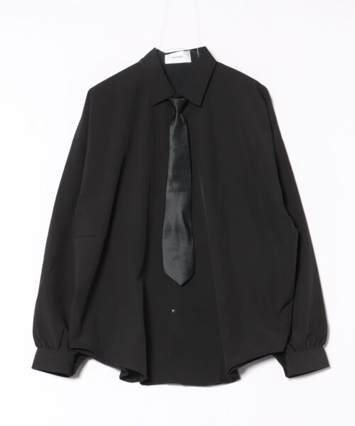 WESTBOY（ウエストボーイ）の「ネクタイ付き オーバーサイズ とろみ シャツ WO25W15TP02（シャツ/ブラウス・メンズ・ブラック/ホワイト・XL/M/L）」の20枚目の写真