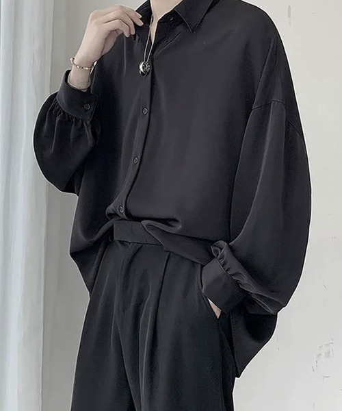 WESTBOY（ウエストボーイ）の「ネクタイ付き オーバーサイズ とろみ シャツ WO25W15TP02（シャツ/ブラウス・メンズ・ブラック/ホワイト・XL/M/L）」の15枚目の写真