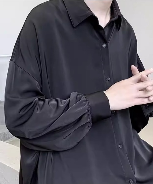 WESTBOY（ウエストボーイ）の「ネクタイ付き オーバーサイズ とろみ シャツ WO25W15TP02（シャツ/ブラウス・メンズ・ブラック/ホワイト・XL/M/L）」の19枚目の写真