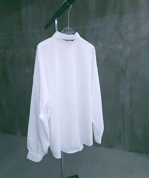 WESTBOY（ウエストボーイ）の「ネクタイ付き オーバーサイズ とろみ シャツ WO25W15TP02（シャツ/ブラウス・メンズ・ブラック/ホワイト・XL/M/L）」の9枚目の写真