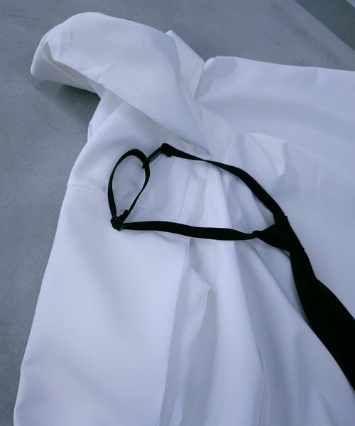 WESTBOY（ウエストボーイ）の「ネクタイ付き オーバーサイズ とろみ シャツ WO25W15TP02（シャツ/ブラウス・メンズ・ブラック/ホワイト・XL/M/L）」の12枚目の写真