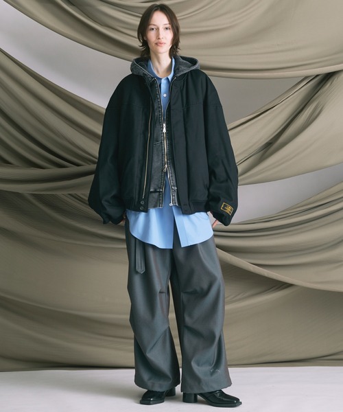 MAISON SPECIAL（メゾンスペシャル）の「《UNISEX》120/2 Suvin Cotton Typewriter Prime-Over Shirt Coat/スビンコットンタイプライタープライムオーバーシャツコート【MAISON SPECIAL/メゾンスペシャル】（シャツ/ブラウス・メンズ・グレー/ブルー/ホワイト/ブラック/ライトブルー/サックスブルー/スカイブルー・0/1/2）」の15枚目の写真