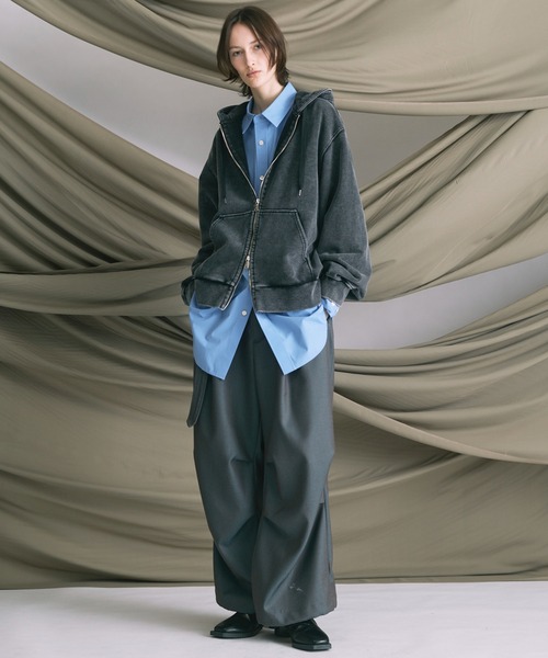 MAISON SPECIAL（メゾンスペシャル）の「《UNISEX》120/2 Suvin Cotton Typewriter Prime-Over Shirt Coat/スビンコットンタイプライタープライムオーバーシャツコート【MAISON SPECIAL/メゾンスペシャル】（シャツ/ブラウス・メンズ・グレー/ブルー/ホワイト/ブラック/ライトブルー/サックスブルー/スカイブルー・0/1/2）」の13枚目の写真