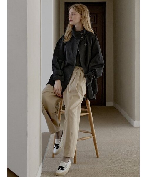 AVANT-G(アバン)の「Oversize Half Trench Coat - BLACK(ミリタリージャケット・レディース・その他・FREE)」の6枚目の写真