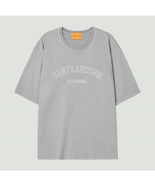 DOUBLE EIGHT(ダブルエイト)の「サンフランシスコ刺繍ピグメント半袖オーバーフィット(ライトグレー)(Tシャツ/カットソー・メンズ・ライトグレー・FREE)」の1枚目の写真