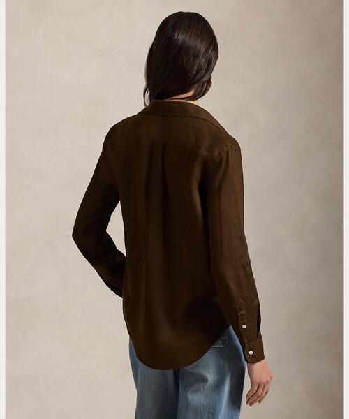 POLO RALPH LAUREN（ポロ ラルフ ローレン）の「クラシック フィット リネン シャツ（シャツ/ブラウス・レディース・ブラウン系・L/M/S/XS）」の6枚目の写真