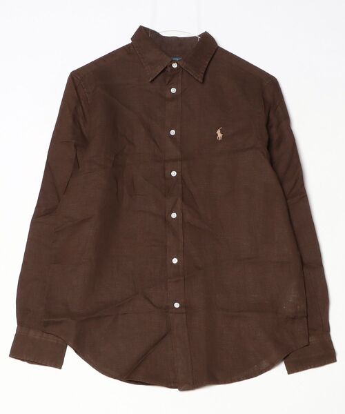 POLO RALPH LAUREN（ポロ ラルフ ローレン）の「クラシック フィット リネン シャツ（シャツ/ブラウス・レディース・ブラウン系・L/M/S/XS）」の4枚目の写真