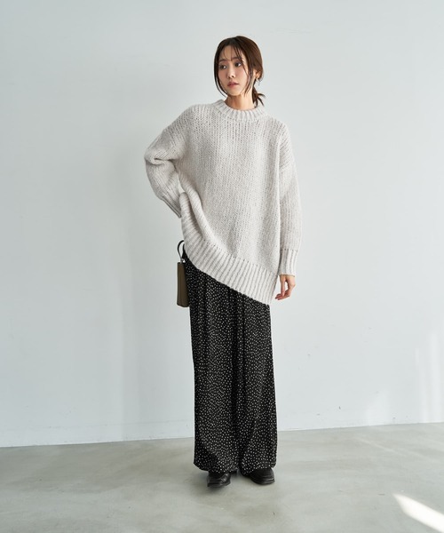 STYLE DELI(スタイルデリ)の「【LUXE】楊柳スモールドット柄プリーツパンツ(その他パンツ・レディース・ブラック・01/02)」の2枚目の写真