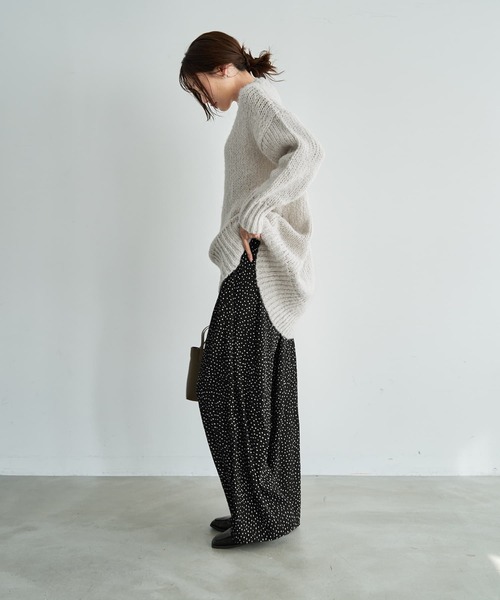 STYLE DELI(スタイルデリ)の「【LUXE】楊柳スモールドット柄プリーツパンツ(その他パンツ・レディース・ブラック・01/02)」の3枚目の写真