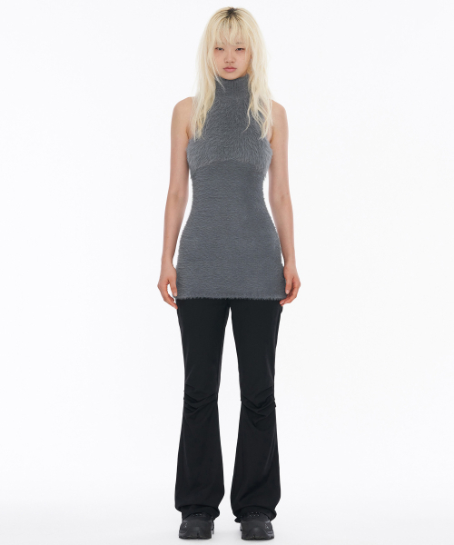 Shaggy Knit Dress Grey