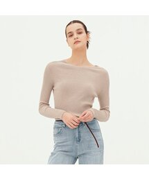 Round Neck Ribbed Knit _Beige