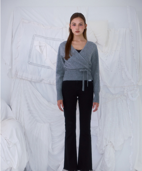 ROSEFRANTZ（ロゼフランツ）の「Muse Wrap Rib Knit [Gray]（ニット/セーター・レディース・その他・ONE SIZE）」の2枚目の写真