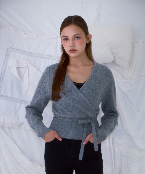 ROSEFRANTZ（ロゼフランツ）の「Muse Wrap Rib Knit [Gray]（ニット/セーター・レディース・その他・ONE SIZE）」の5枚目の写真