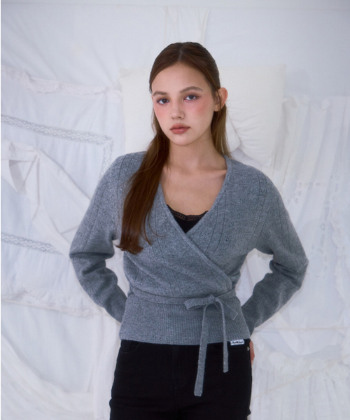 ROSEFRANTZ（ロゼフランツ）の「Muse Wrap Rib Knit [Gray]（ニット/セーター・レディース・その他・ONE SIZE）」の6枚目の写真
