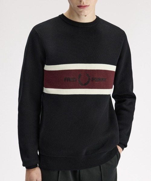 【美品】FRED PERRY フレッドペリー ニット ブラック 黒 赤 チェック FRED PERRY（フレッドペリー） マフラー C8137 レディース メンズ