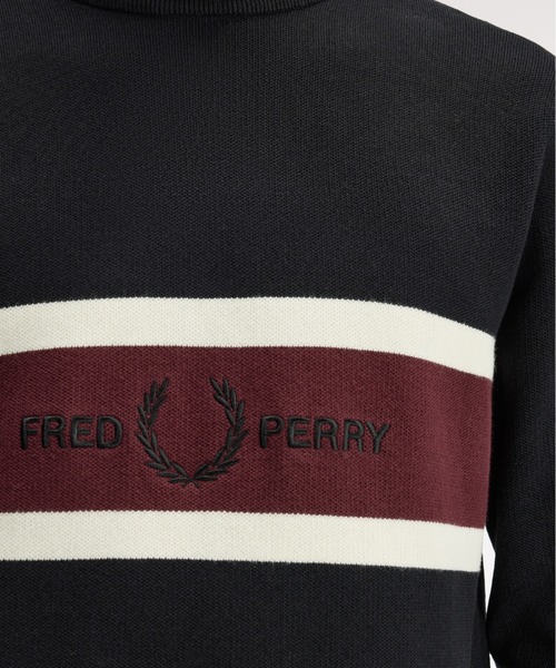 FRED PERRY(フレッドペリー)の「Embroidered Panel Jumper/刺繍パネルニット(ニット/セーター・メンズ・ブラック・M/L)」の4枚目の写真