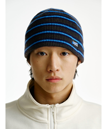 GARDEN EXPRESS（ガーデンエクスプレス）の「Striped Beanie (blue)（ニットキャップ/ビーニー）」