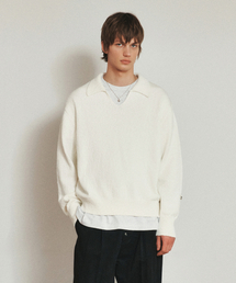 COTTON KNIT SCALE POLO (OFF WHITER)