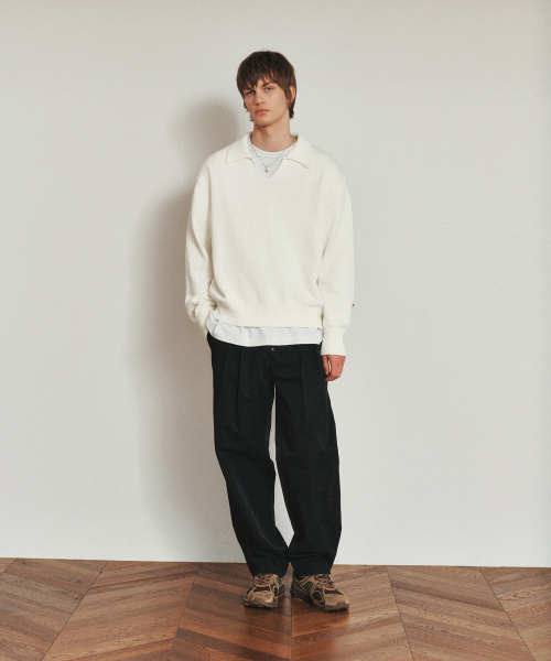 HEUTE(ホイテ)の「COTTON KNIT SCALE POLO (OFF WHITER)(ポロシャツ・メンズ・その他・M)」の2枚目の写真