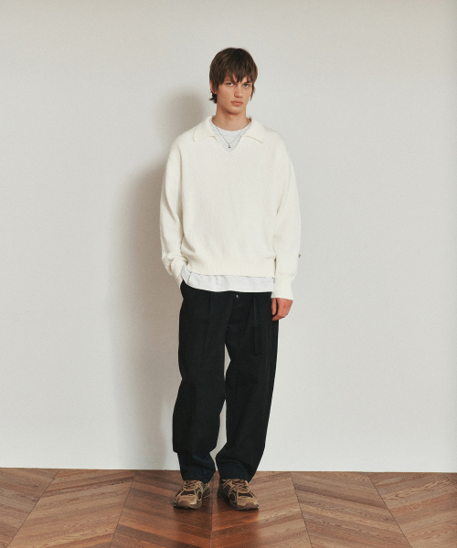 HEUTE(ホイテ)の「COTTON KNIT SCALE POLO (OFF WHITER)(ポロシャツ・メンズ・その他・M)」の3枚目の写真