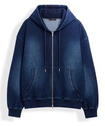 ALYSS（アリス）の「プレーンピグメントスウェットフードジップアップ[ディープブルー]（パーカー）」