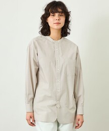 GREY LABEL バンドカラーパターンドシャツ