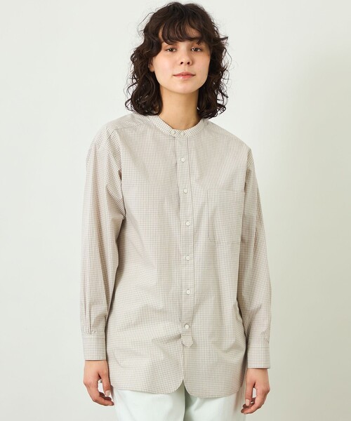 MACKINTOSH PHILOSOPHY(マッキントッシュ フィロソフィー)の「GREY LABEL バンドカラーパターンドシャツ(シャツ/ブラウス・レディース・ブラウン/ブルー系その他2/レッド系その他・2)」の1枚目の写真