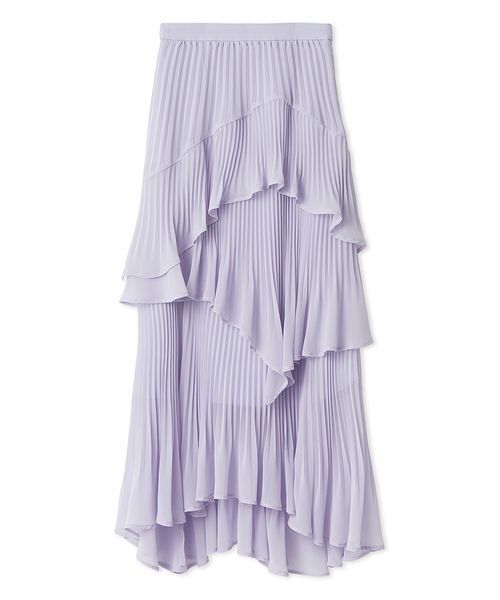 SNIDEL（スナイデル）の「Sustainableプリーツティアードスカート（スカート・レディース・ラベンダー/ドット・0/1）」の2枚目の写真