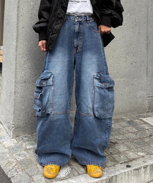 CIAOPANIC TYPY（チャオパニックティピー）の「【SOUNDS GOOOOD】立体ポケットバレルデニム（デニムパンツ・レディース・サックスブルー/ブラック/インディゴブルー・ONE SIZE）」の16枚目の写真