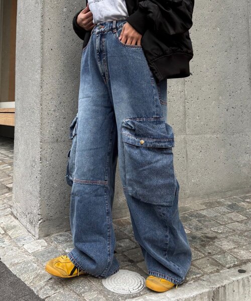 CIAOPANIC TYPY（チャオパニックティピー）の「【SOUNDS GOOOOD】立体ポケットバレルデニム（デニムパンツ・レディース・サックスブルー/ブラック/インディゴブルー・ONE SIZE）」の17枚目の写真