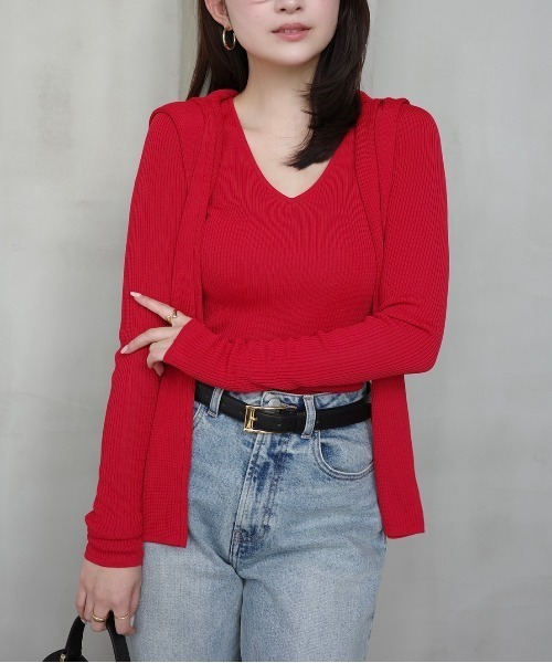 anuans（アニュアンス）の「リュクスビスコースニットプルオーバー（ニット/セーター・レディース・ホワイト/ベージュ/ネイビー/ブラック/レッド/サックスブルー・S/M）」の6枚目の写真