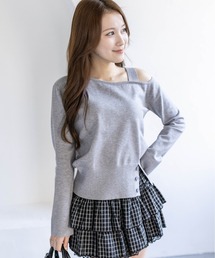 clear | ワンショルダーデザインニットトップス[カジュアル 着回し抜群 大人]≪新作≫(ニット/セーター)