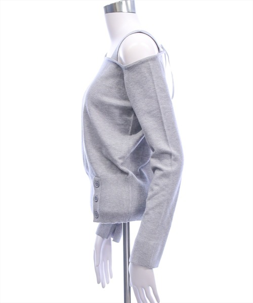 clear（クリア）の「ワンショルダーデザインニットトップス[カジュアル 着回し抜群 大人]≪新作≫（ニット/セーター・レディース・ブラック/レッド/ブラック系その他/グレー・F）」の12枚目の写真