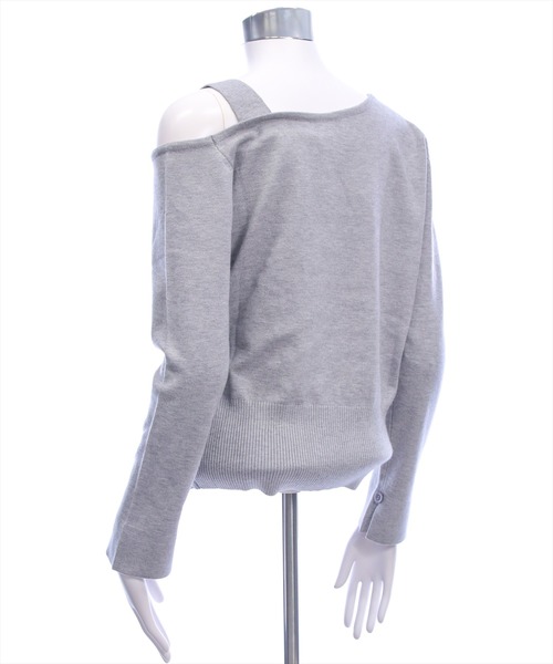 clear（クリア）の「ワンショルダーデザインニットトップス[カジュアル 着回し抜群 大人]≪新作≫（ニット/セーター・レディース・ブラック/レッド/ブラック系その他/グレー・F）」の13枚目の写真