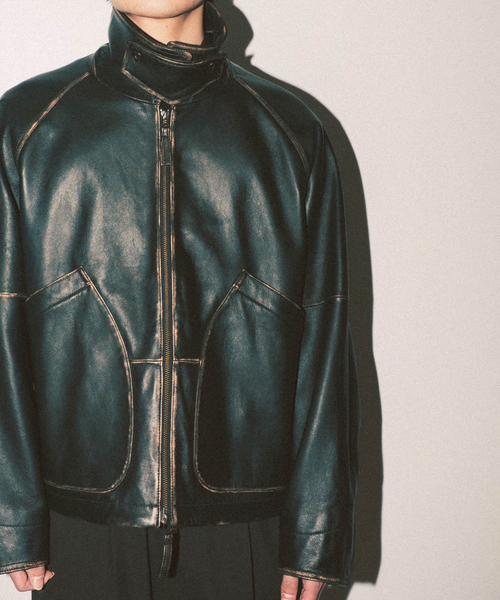 CCU(シーシーユー) 別注 Sheep 'Rub'Leather ブルゾン（ライダース