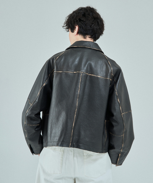 CCU(シーシーユー) 別注 Sheep 'Rub'Leather ブルゾン（ライダース