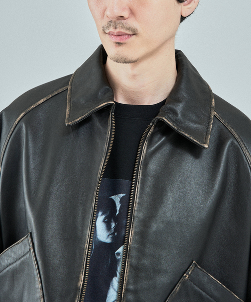 CCU (シーシーユー)の「CCU(シーシーユー) 別注 Sheep "Rub"Leather ブルゾン(ライダースジャケット・メンズ・ブラック系その他・1/2/3)」の15枚目の写真