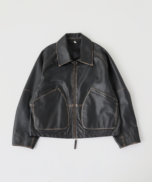 CCU(シーシーユー) 別注 Sheep 'Rub'Leather ブルゾン（ライダース