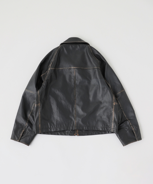 CCU(シーシーユー) 別注 Sheep 'Rub'Leather ブルゾン（ライダース