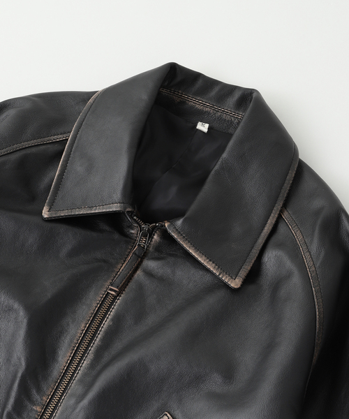 CCU(シーシーユー) 別注 Sheep 'Rub'Leather ブルゾン（ライダース