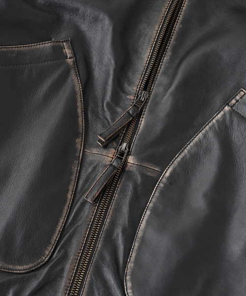 CCU(シーシーユー) 別注 Sheep 'Rub'Leather ブルゾン（ライダース