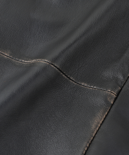 CCU(シーシーユー) 別注 Sheep 'Rub'Leather ブルゾン（ライダース