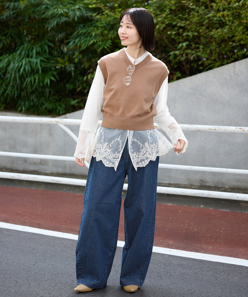 WEB限定/追加》チュールレースブラウス（シャツ/ブラウス）｜SLOBE